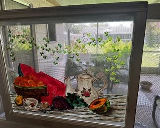 Stained glass window hanging 