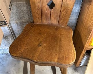 vintage wood stool