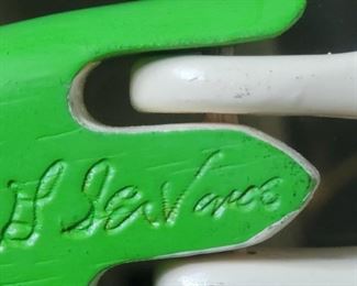 2 NC Folk Art Carving dancing men, George SerVance, Thomasville, NC. (d. 2008)