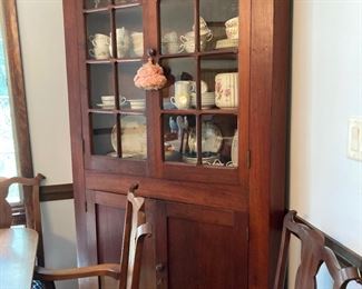 19th century cherry corner cabinet