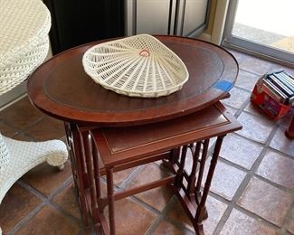 Mahogany nesting tables
