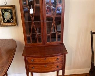 19 century mahogany cabinet with inlay. Sold