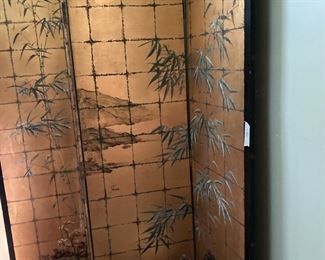 1960s Asian inspired gilt room divider.