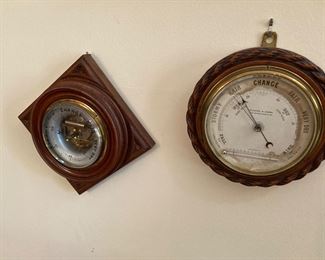 Wall mount barometers.
