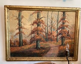Unsigned Oil on Canvas Autumn Landscape Sold