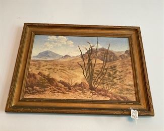 Oil on Canvas Desert Mesa by Louis Teel.Sold