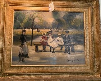 Oil on board by Louis Pul