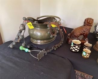 Copper Coal Hod and Jingle Bells