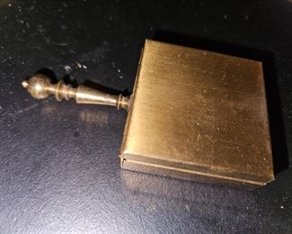 Vtg Miniature Pocket or Purse Ash Tray Hinged Brass Holder!