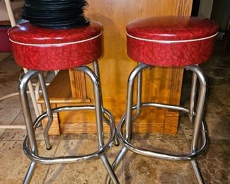 Retro Chrome/Red Vinyl Stools!