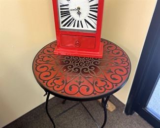 Clock and garden table