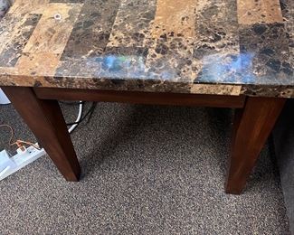 marble like top end tables