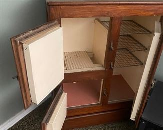 Solid Oak Antique Ice Box 