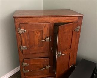Solid Oak Antique Ice Box 