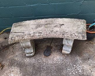 Heavy Concrete Bench - with Crack - needs repaired see photos