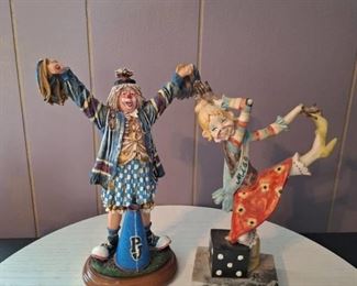 (2) Clown Figurines