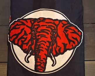 Red and Black Elephant Fabric 68 in x 41 in