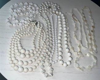 9PC White Toned Jewelry - Including Vinrage Sarah Coventry Faux Pearls