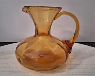 Pilgrim Amber Glass Pitcher