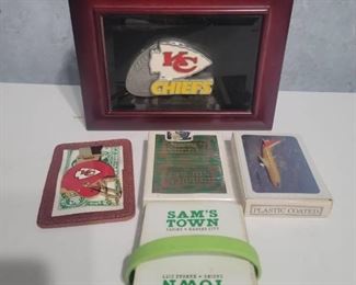 Chiefs Playing Card Box, Money Clip and Playing Cards