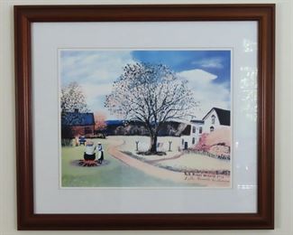 Framed and Signed "Wash Ladies" Print by Ruth Russell Williams - 1996