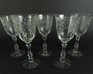 Lot of 5 "Navarre" Water Goblets by Fostoria