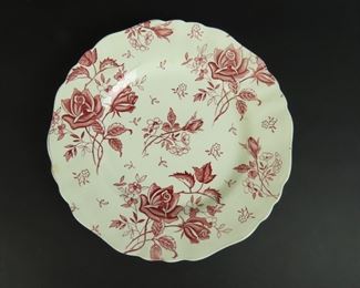 Antique J&G Meakin Staffordshire Red and White Plate