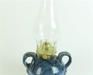 Pottery Oil Lamp Signed BH Black - Denver, NC
