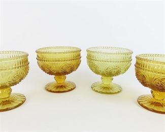 Lot of 4 Amber "Parisian" by Rosanna Inc. Glass Champagne/Tall Sherbets