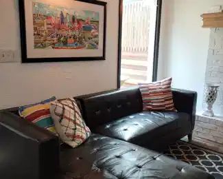Small leather sectional
