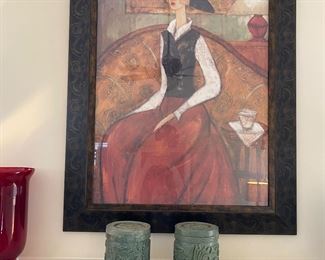 Heavy jade urns with lids, carved