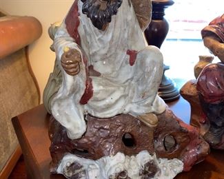 12 inch plus large glazed mud man /fisherman