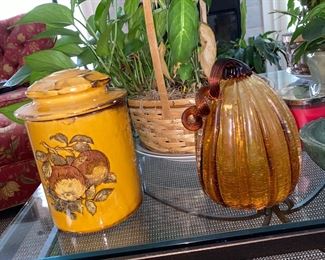 Fall, art glass pumpkins
