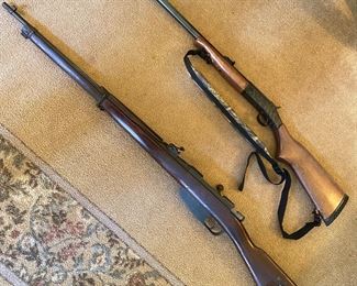 World War II Italian Coranco rifle (Italian version of the German Mauser),  and Pardner II shotgun