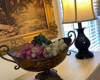 Petite wooden carved/pierced table lamp