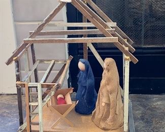 Handmade wooden manger