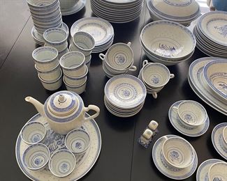 Chinese rice grain porcelain dishes, sold in smaller sets