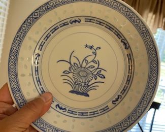 Chinese rice grain porcelain dishes, sold in smaller sets