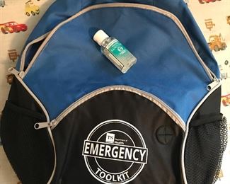Free backpack with sanitizer and sanitizing wipes.   WHILE SUPPLIES LAST.   