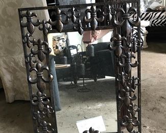 Metal framed wall mirror 