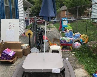 Picnic table with umbrella 