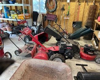 Lawn mowers, snowblower, chipper, edger, and more