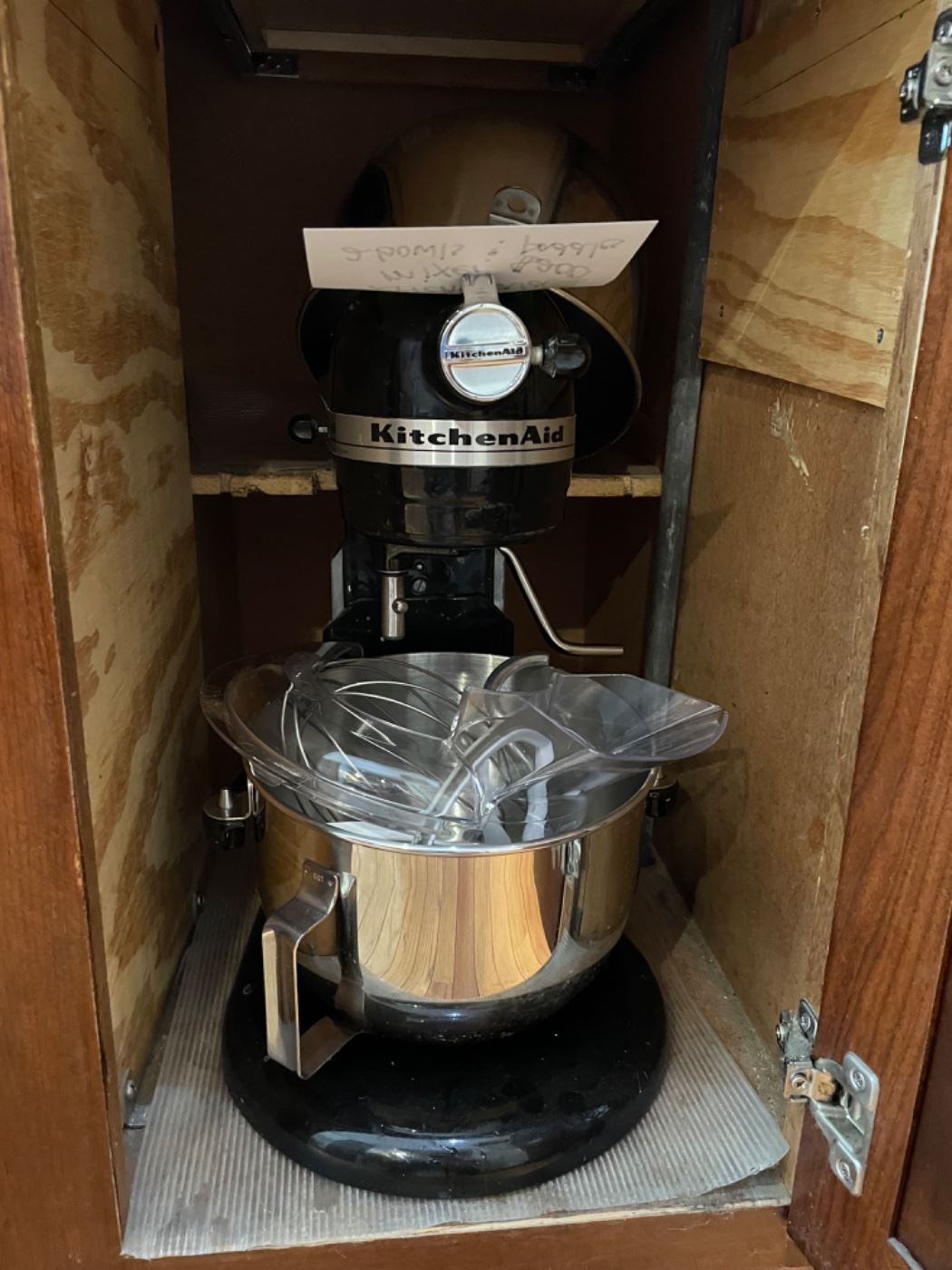 Kitchen aid mixer with two bowls, paddles, and shield