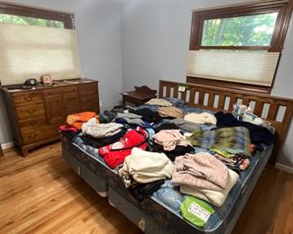 King bed, furniture and clothes