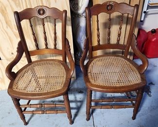 Wicker Chairs front view.  Good Condition. 