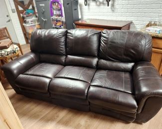 Dark Brown Leater Couch, Electric