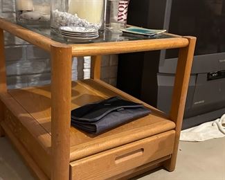 Thomasville Wood/Glass Side Table 