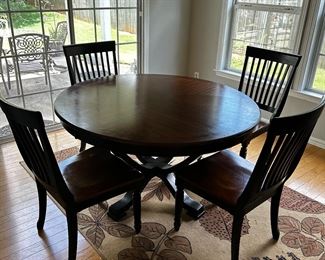 Solid Wood Kitchen Table with 4 Chairs