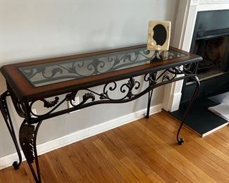 Elegant Glass-Top Sofa Table