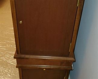 Matching Side tables with door and slide out tray and magazine holder